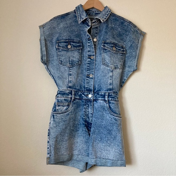 ANWND Denim Blue Women's Jean Romper | NWT - Picture 4 of 9